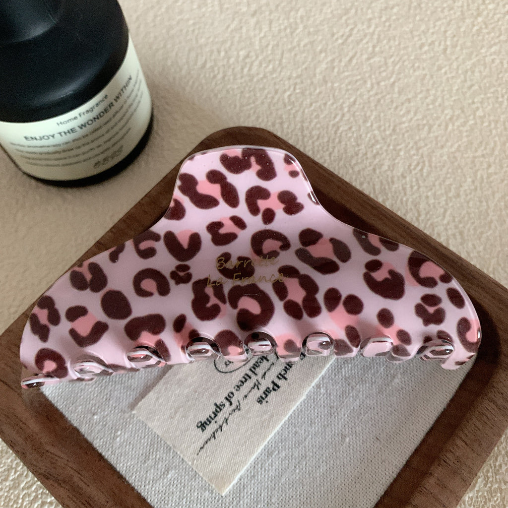 Leopard Print Padded Bow Hair Claw Clip - Color_3
