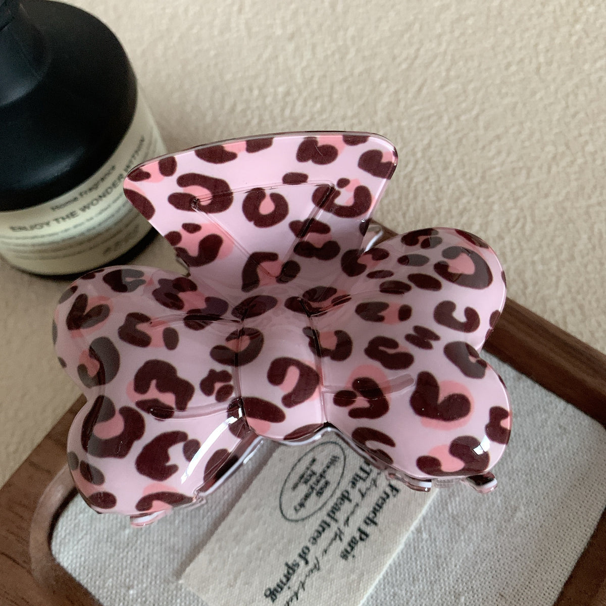 Leopard Print Padded Bow Hair Claw Clip - Color_4