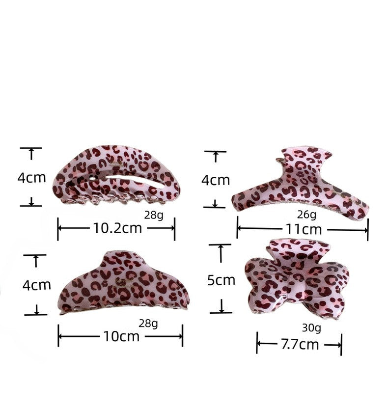 Leopard Print Padded Bow Hair Claw Clip - view 1