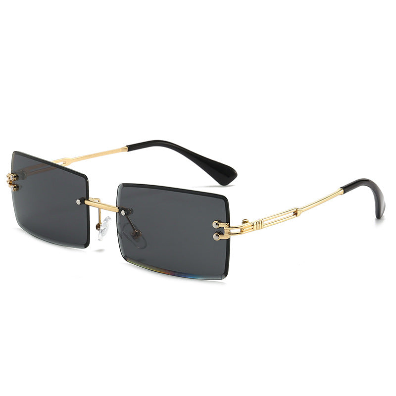 Rimless Rectangle Gradient Lens Sunglasses - Color_1