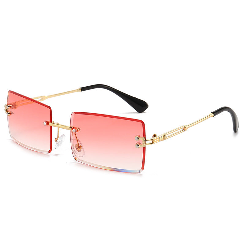 Rimless Rectangle Gradient Lens Sunglasses - Color_11