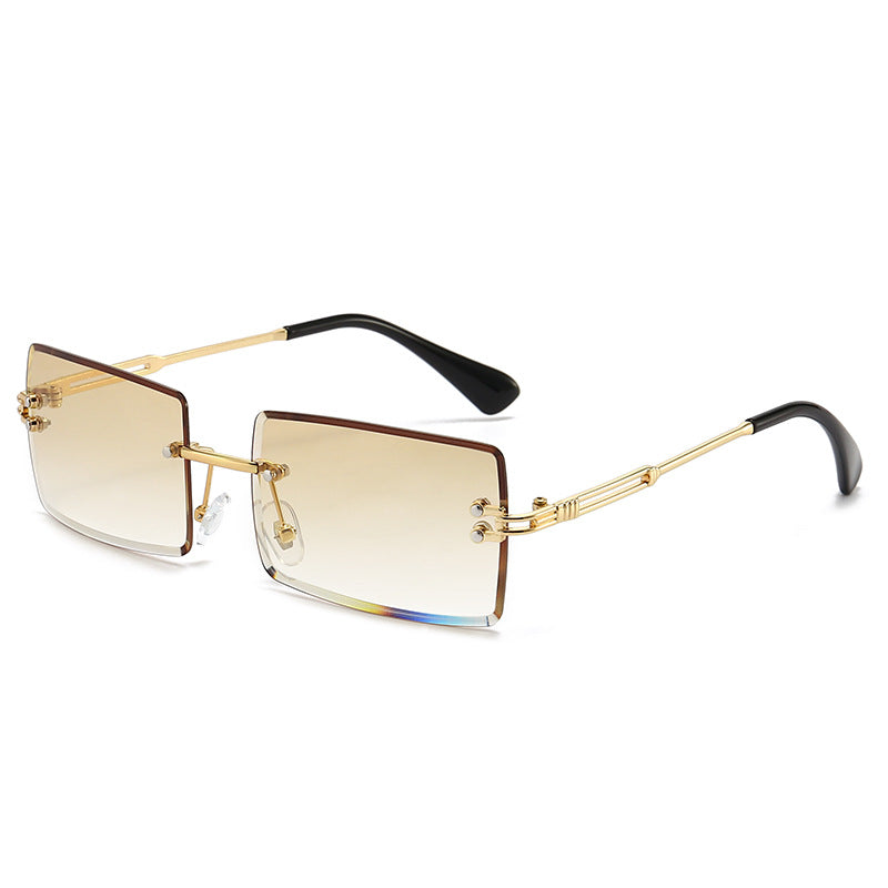 Rimless Rectangle Gradient Lens Sunglasses - Color_13