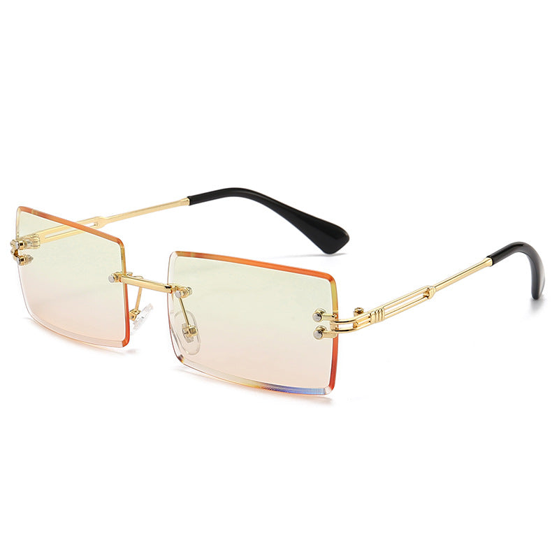 Rimless Rectangle Gradient Lens Sunglasses - Color_14