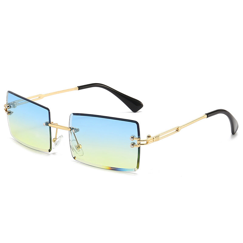 Rimless Rectangle Gradient Lens Sunglasses - Color_15