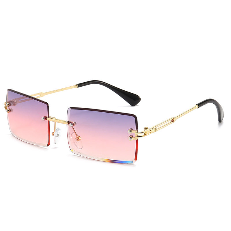 Rimless Rectangle Gradient Lens Sunglasses - Color_16