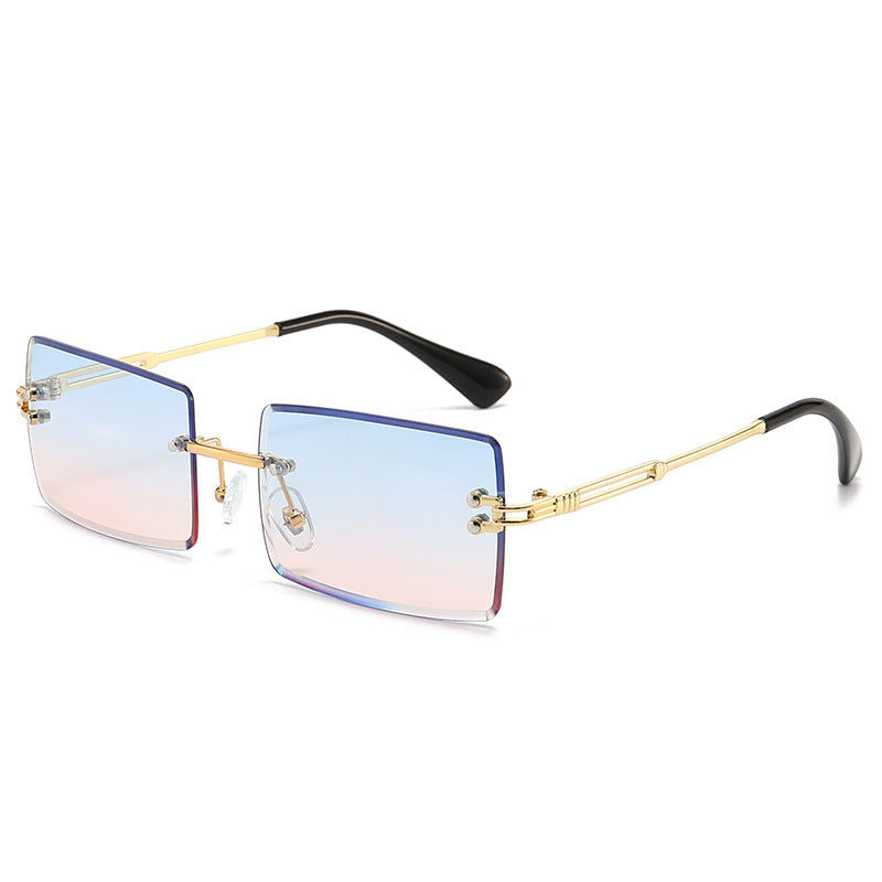 Rimless Rectangle Gradient Lens Sunglasses - Color_17