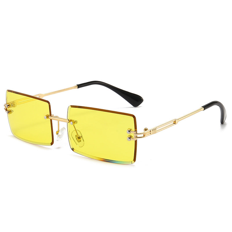 Rimless Rectangle Gradient Lens Sunglasses - Color_2