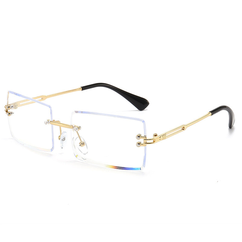 Rimless Rectangle Gradient Lens Sunglasses - Color_3