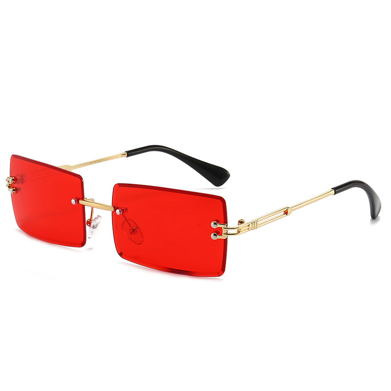 Rimless Rectangle Gradient Lens Sunglasses - Color_4