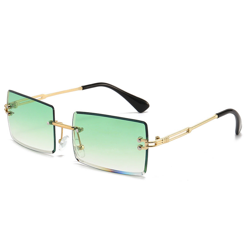 Rimless Rectangle Gradient Lens Sunglasses - Color_6