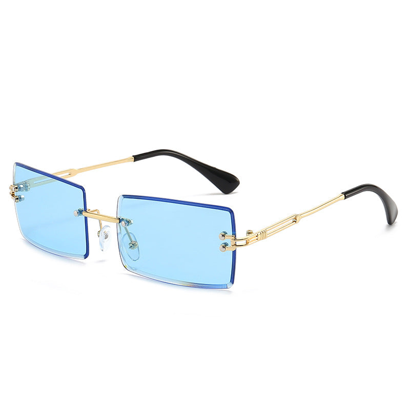 Rimless Rectangle Gradient Lens Sunglasses - Color_7
