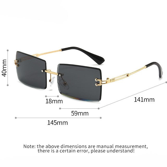Rimless Rectangle Gradient Lens Sunglasses - view 2
