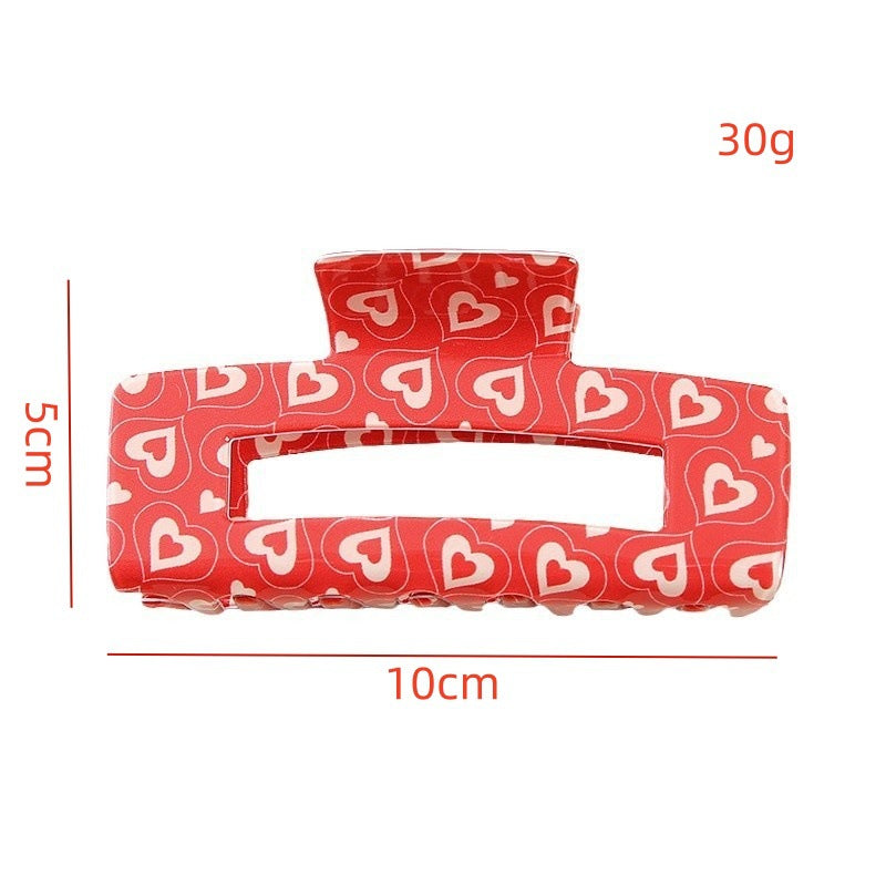 Valentine Heart Rectangle Claw Clip - view 4