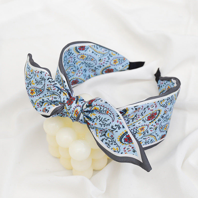 Scarf Print Knotted Bow Headband - Color_05