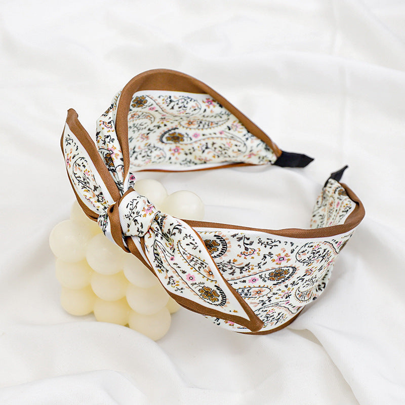 Scarf Print Knotted Bow Headband - Color_07