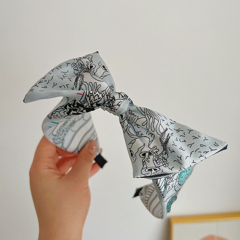 Scarf Print Knotted Bow Headband - Color_12