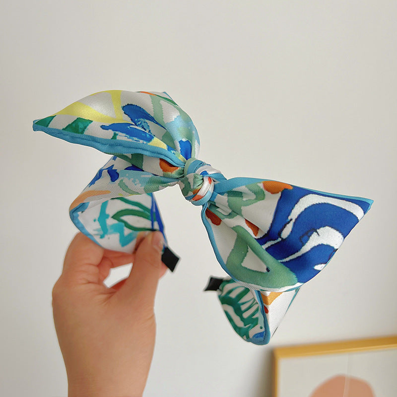 Scarf Print Knotted Bow Headband - Color_14