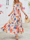 Mixed Floral Patchwork Tiered Sundress - Decor