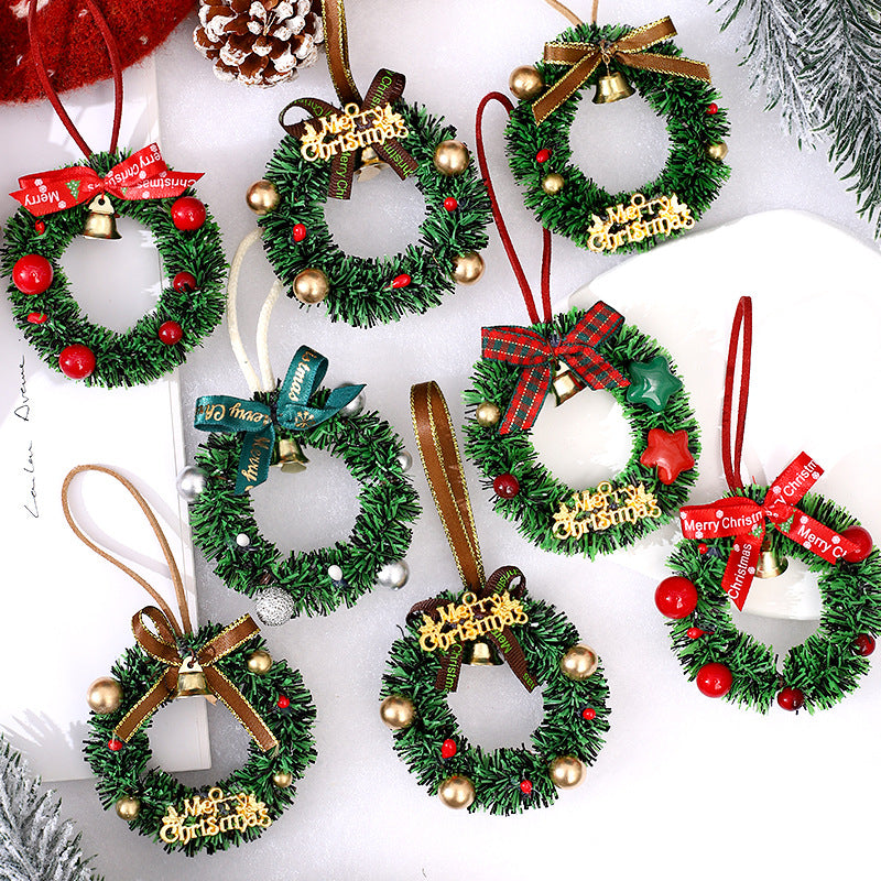 Christmas Wreath Ornament with Ribbon Bow and Bell