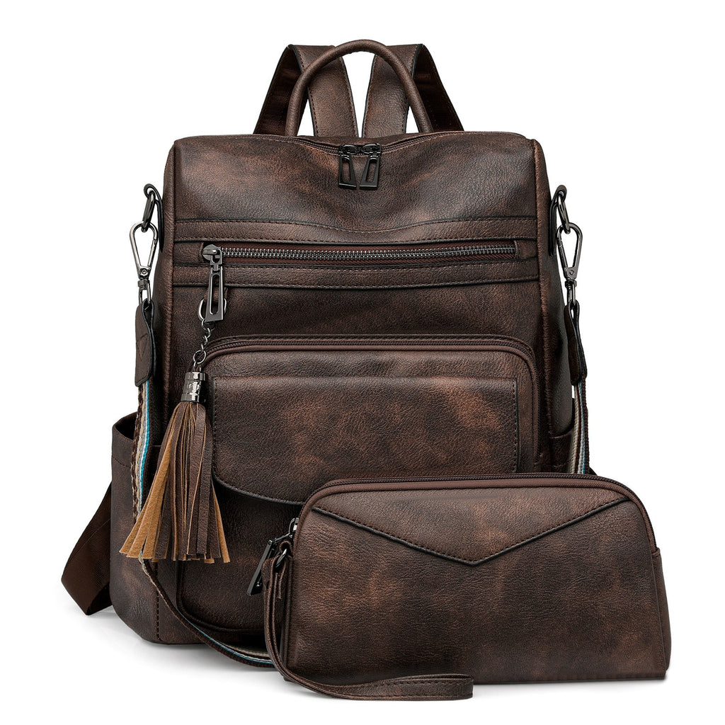 Convertible Backpack Purse with Wristlet - Espresso