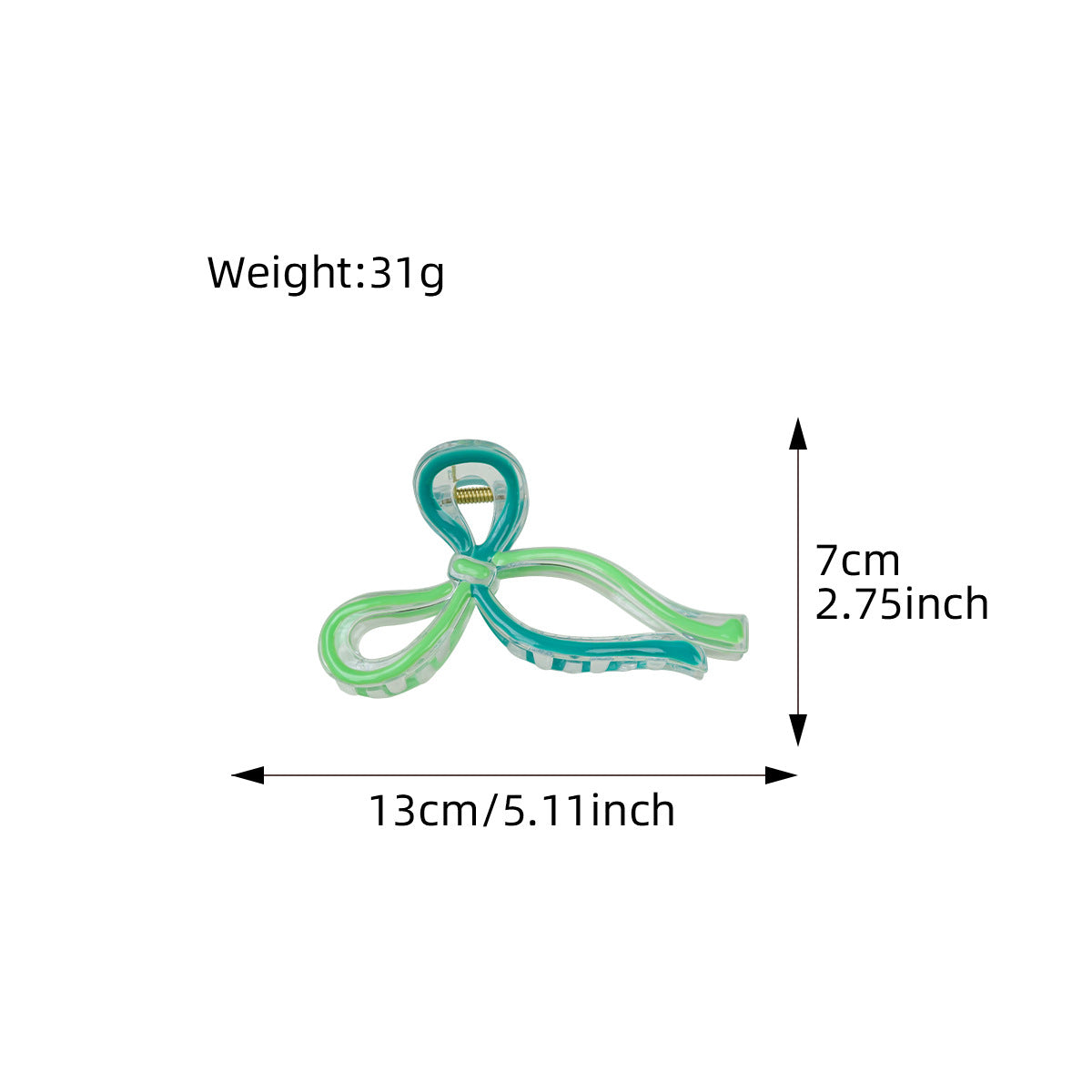 Ribbon Outline Bow Claw Hair Clip - view 4