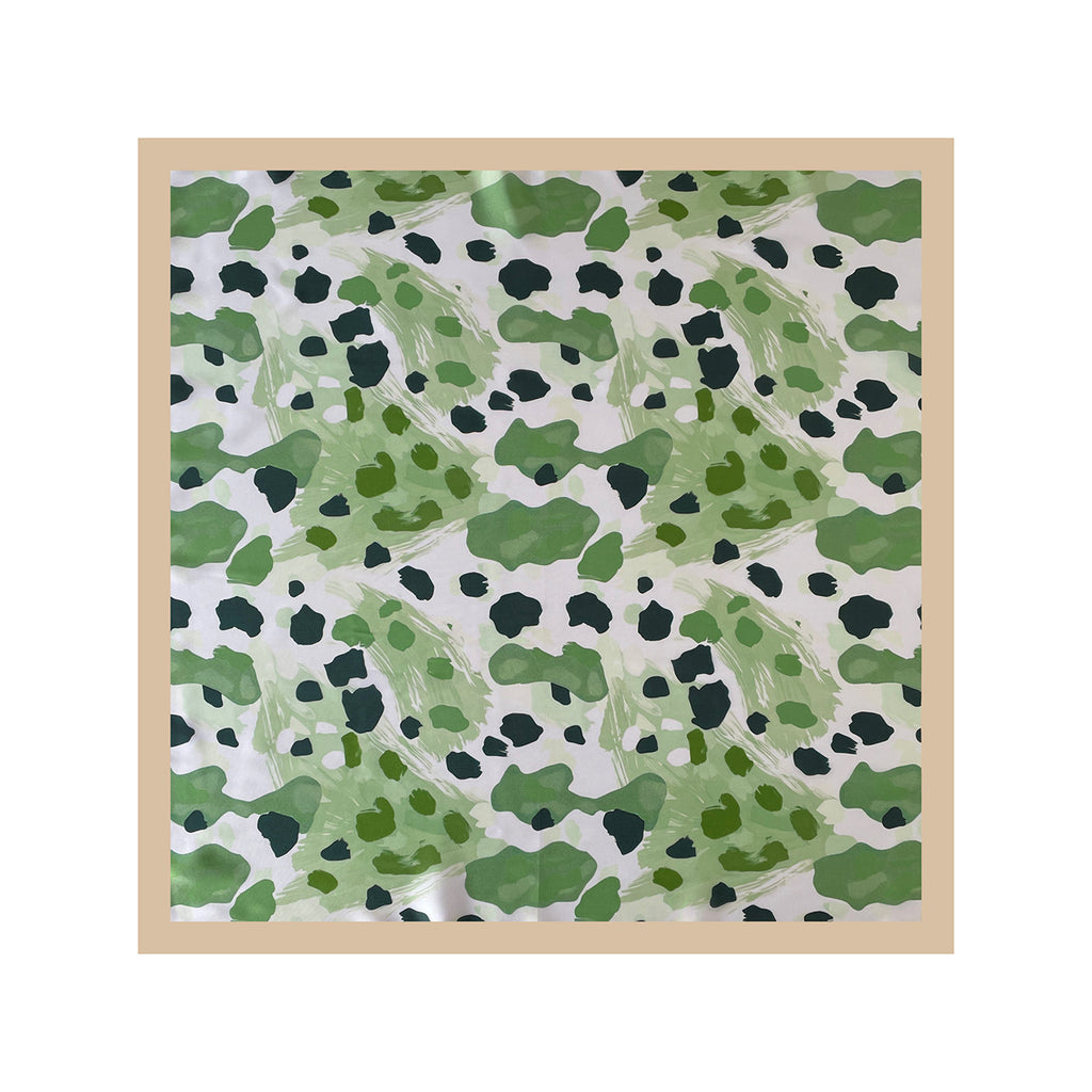 Silky Square Bandana Scarf With Painterly Spot Print