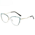 Dotted Trim Cat Eye Glasses Frames - Color_1
