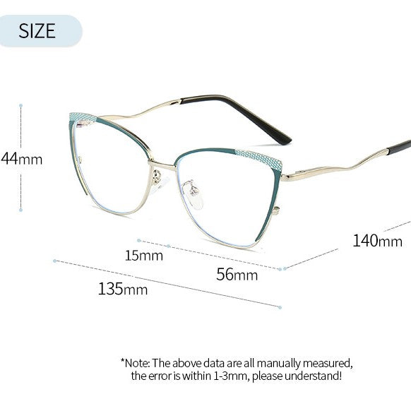 Dotted Trim Cat Eye Glasses Frames - view 1