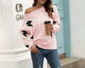 Lightning Bolt Jacquard Knit Sweater - Pink