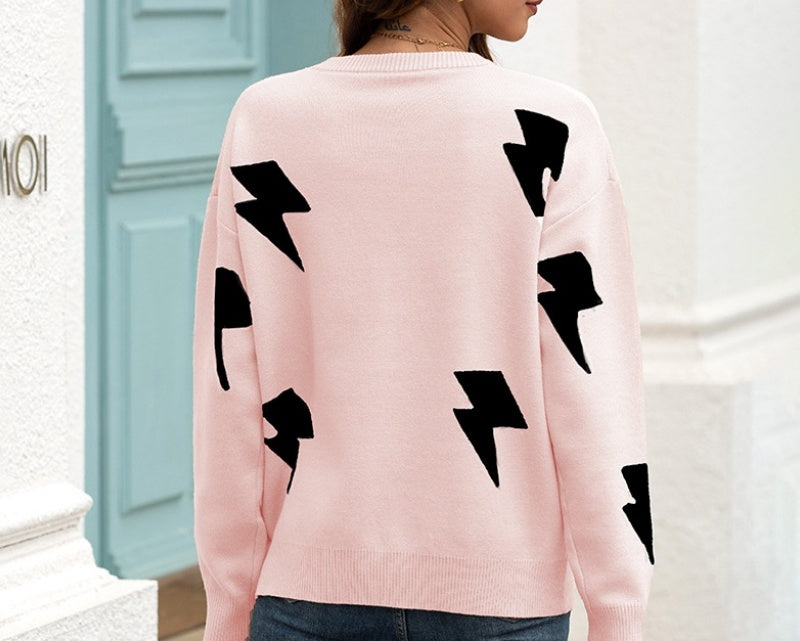 Lightning Bolt Jacquard Knit Sweater - view 2