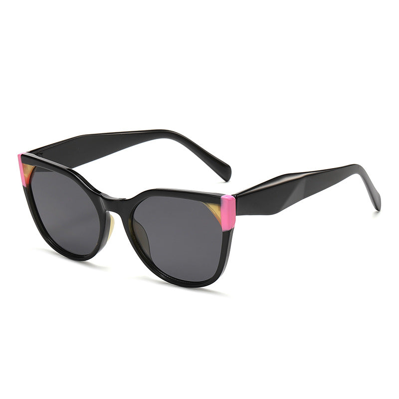 Retro Cat Eye Sunglasses Contrast Corners - Color_01