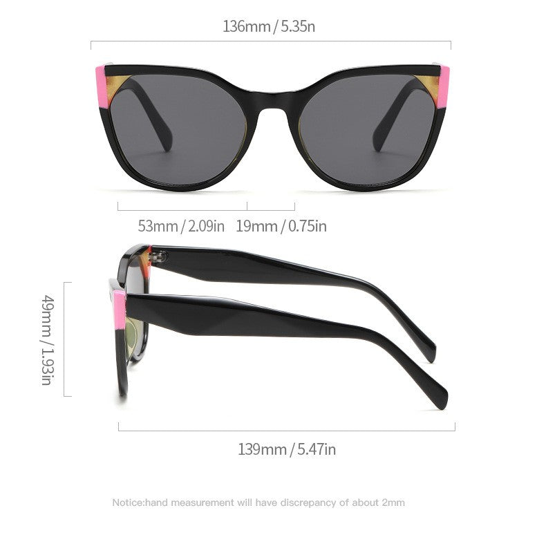 Retro Cat Eye Sunglasses Contrast Corners