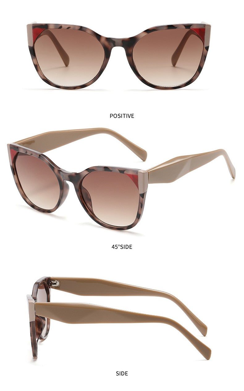 Retro Cat Eye Sunglasses Contrast Corners - view 1