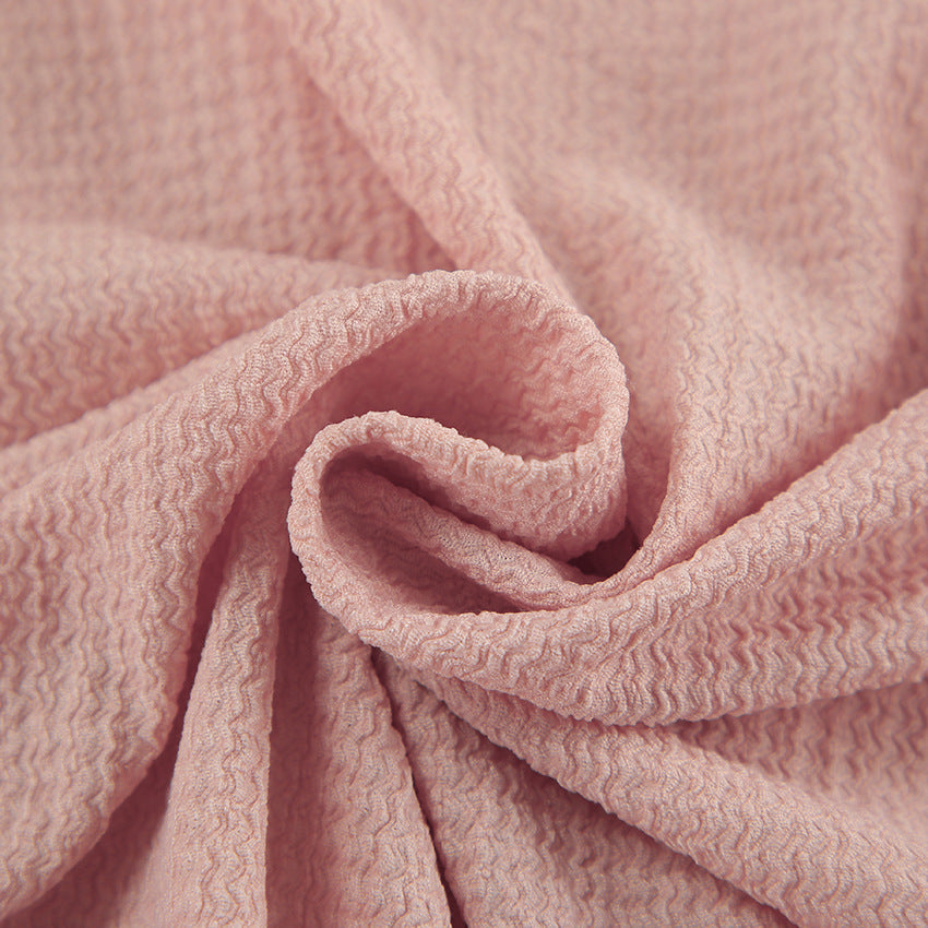 Textured Button Down Shirt And Trouser Sleep Set - Pink - 7