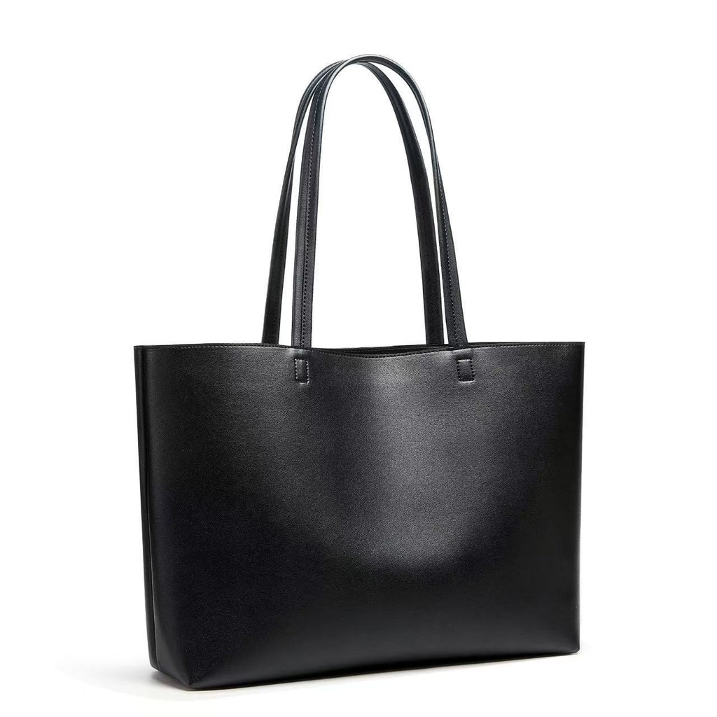 Classic Faux Leather Zip Tote Bag