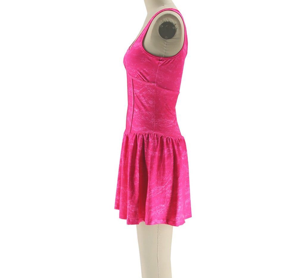 Corset Bodice Drop Waist Mini Dress - view 2