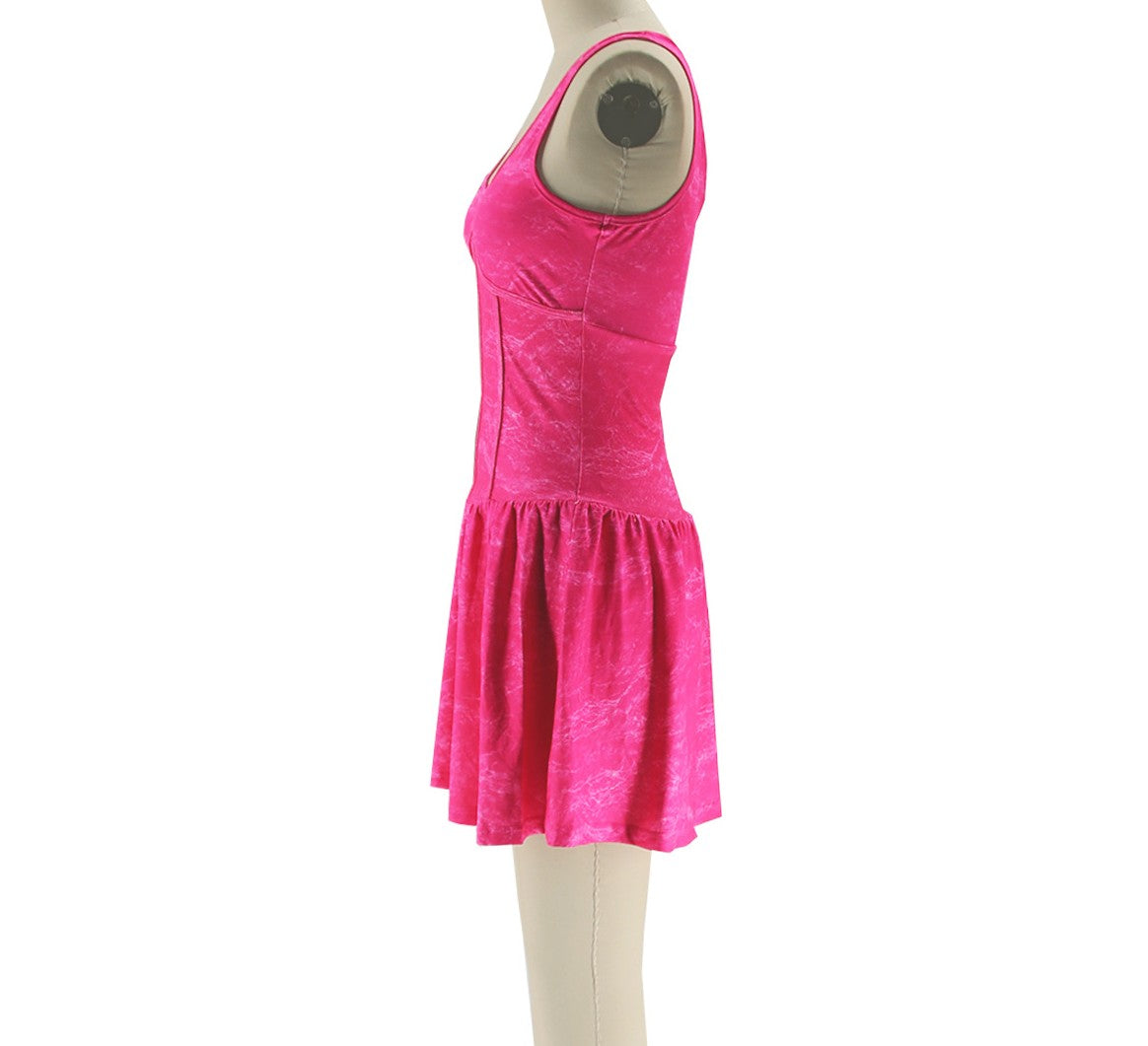 Corset Bodice Drop Waist Mini Dress - view 2