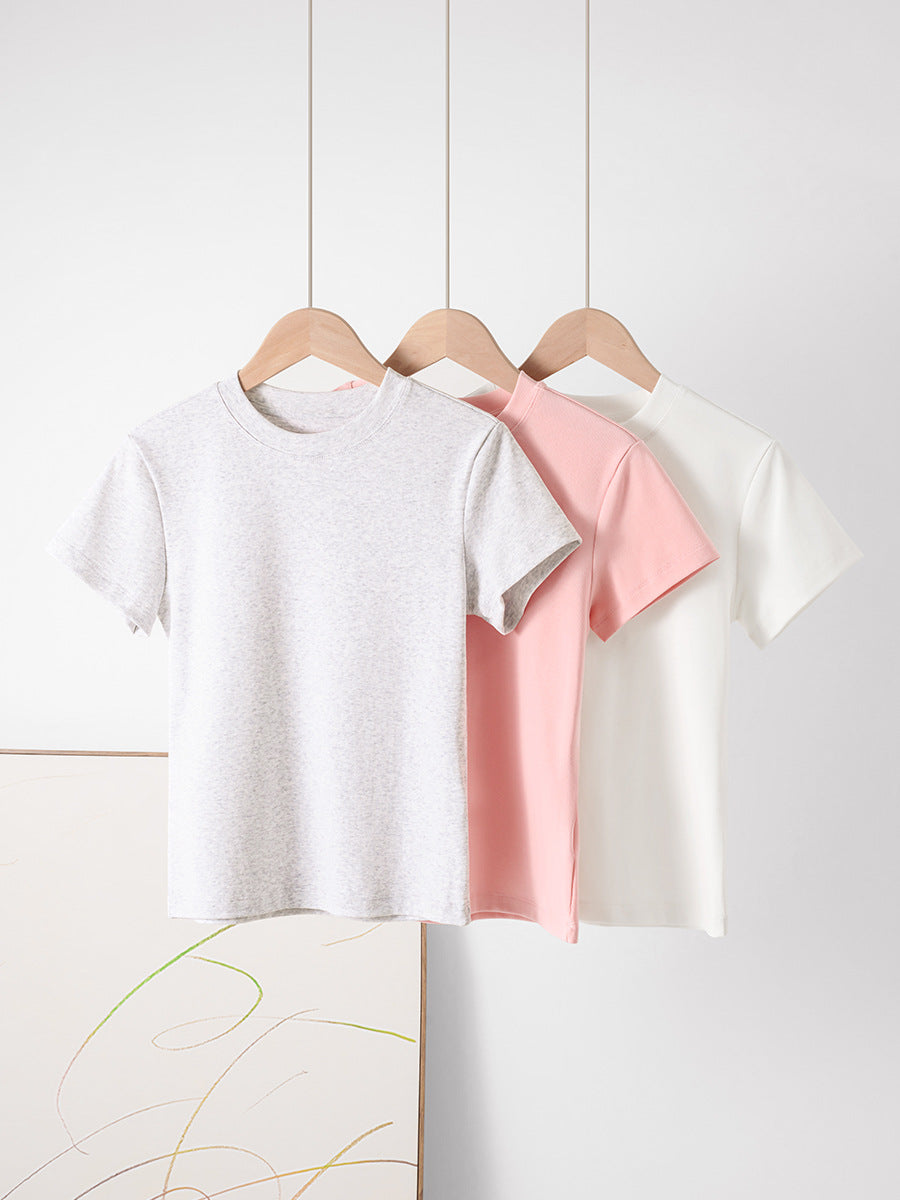 Fitted Crewneck Short Sleeve Cotton Tee - view 6