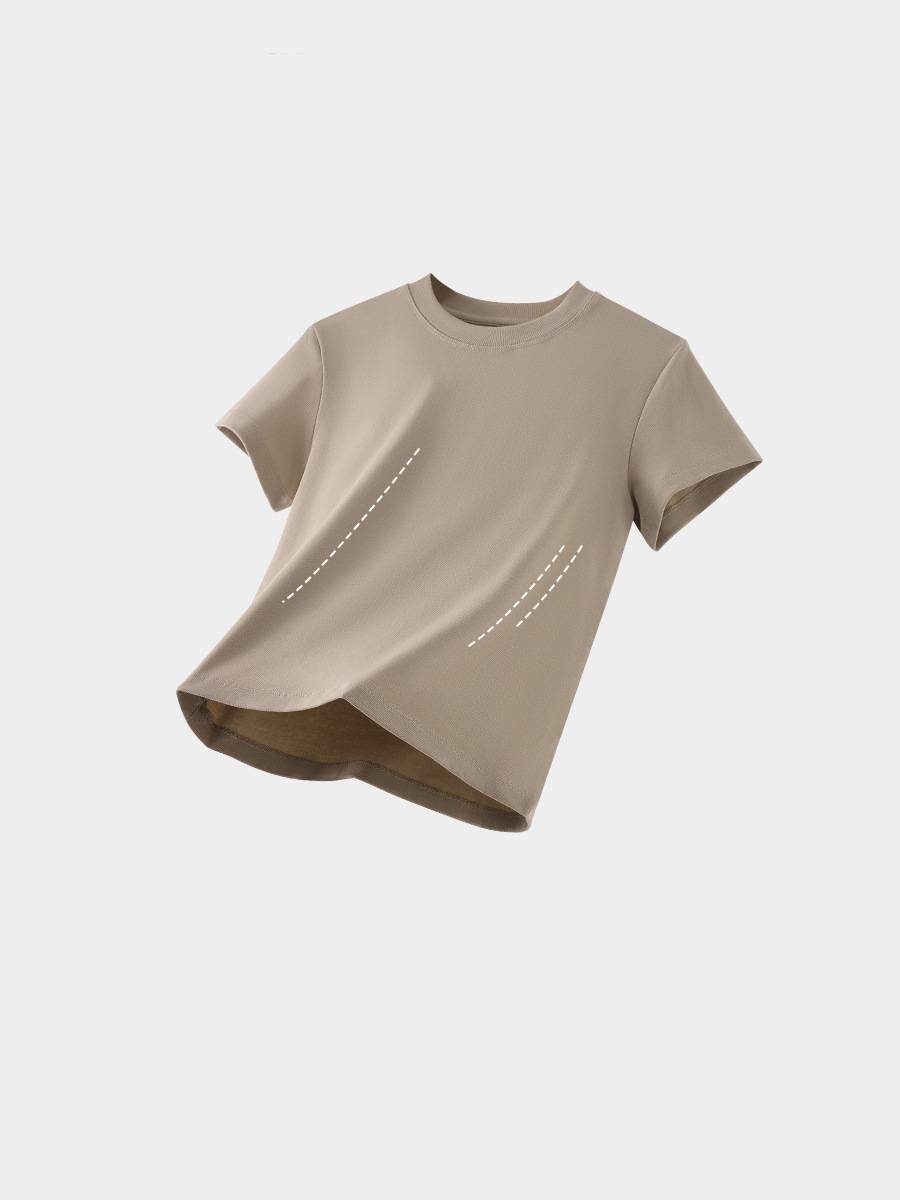Fitted Crewneck Short Sleeve Cotton Tee - view 8
