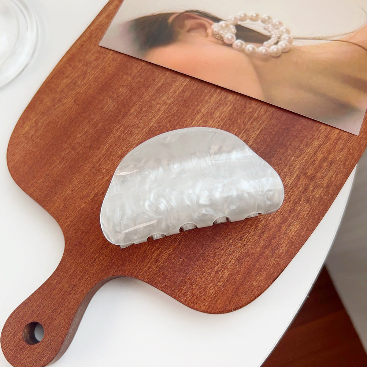Pearl Marble Half Moon Claw Clip - Color_07