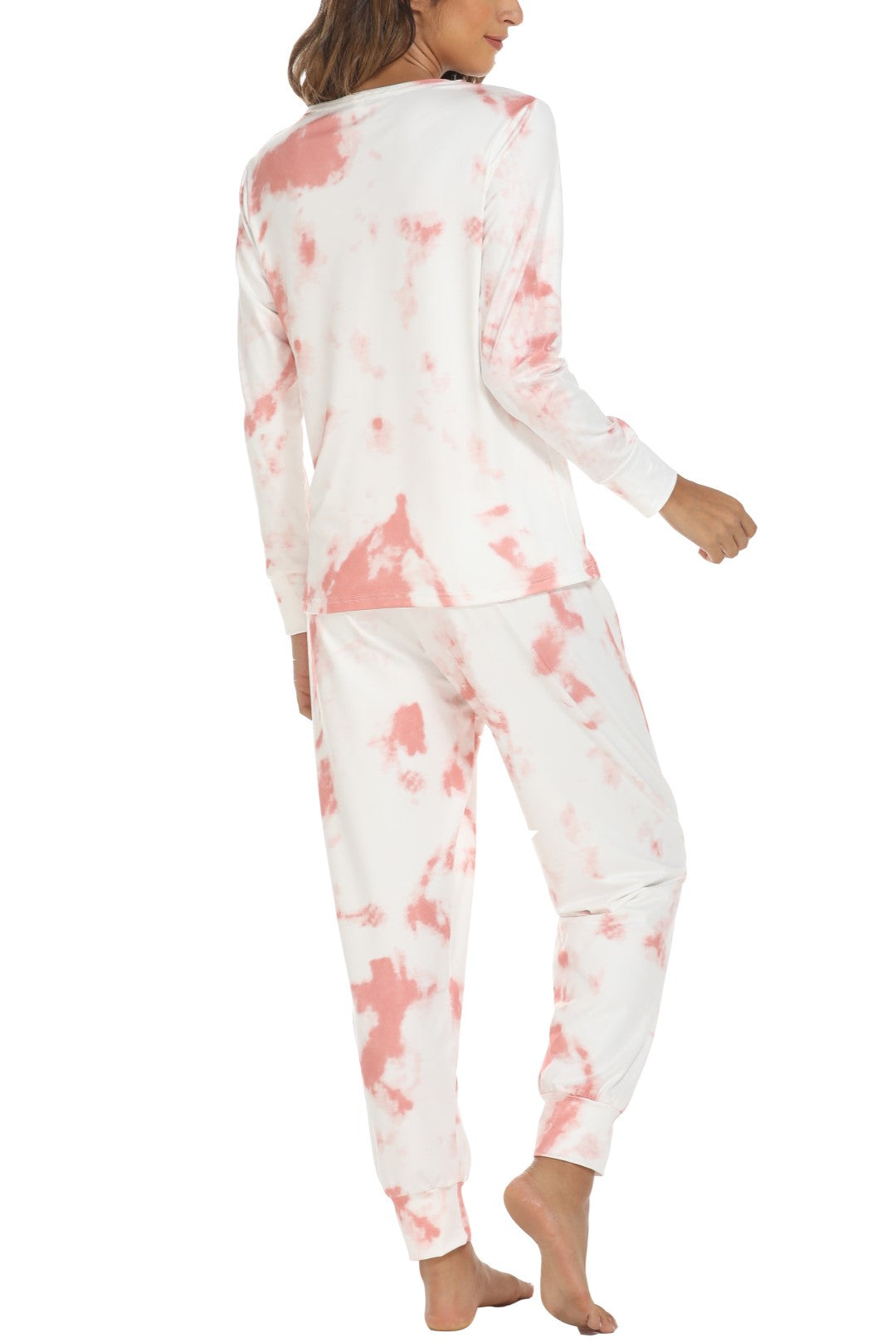 Holiday Print Long Sleeve Lounge Pajama Set - Mauve - 2