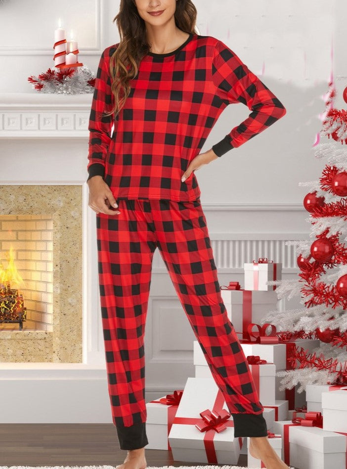 Holiday Print Long Sleeve Lounge Pajama Set