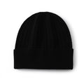 Chunky Vertical Rib Colorblock Beanie - Black