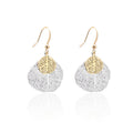 Filigree Double Leaf Drop Earrings - Silvery