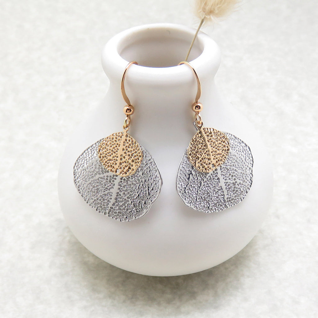 Filigree Double Leaf Drop Earrings - view 1