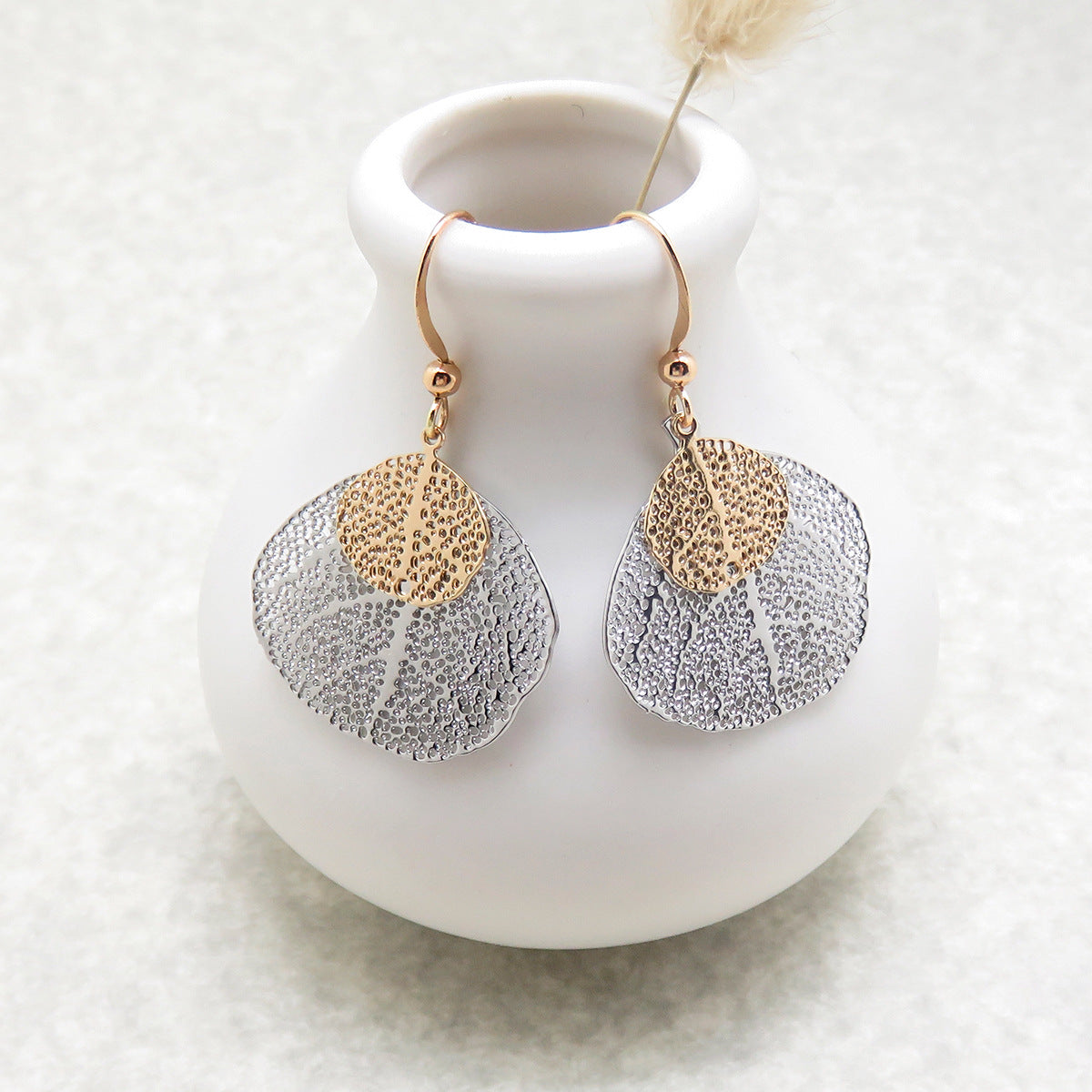 Filigree Double Leaf Drop Earrings - view 1