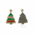 Glitter Christmas Tree Dangle Earrings - Green