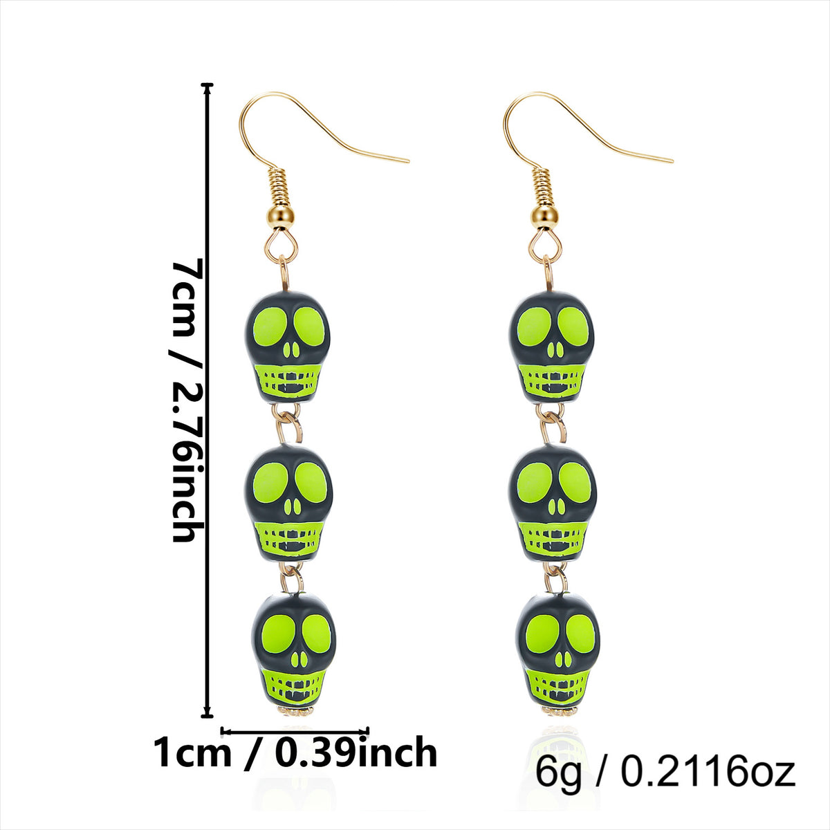 Skull Stack Tassel Drop Earrings - NO-11