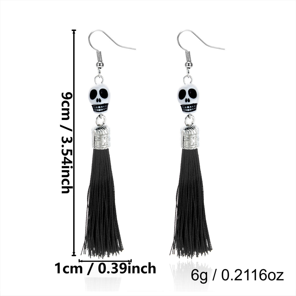 Skull Stack Tassel Drop Earrings - NO-5