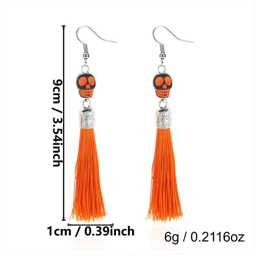 Skull Stack Tassel Drop Earrings - NO-6